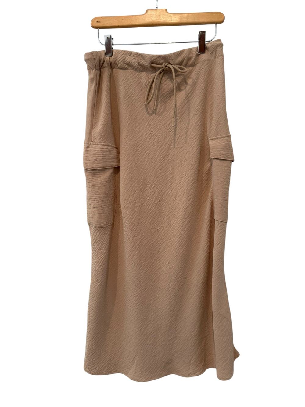 Jules & Leopold Cargo Midi Skirt Tan M